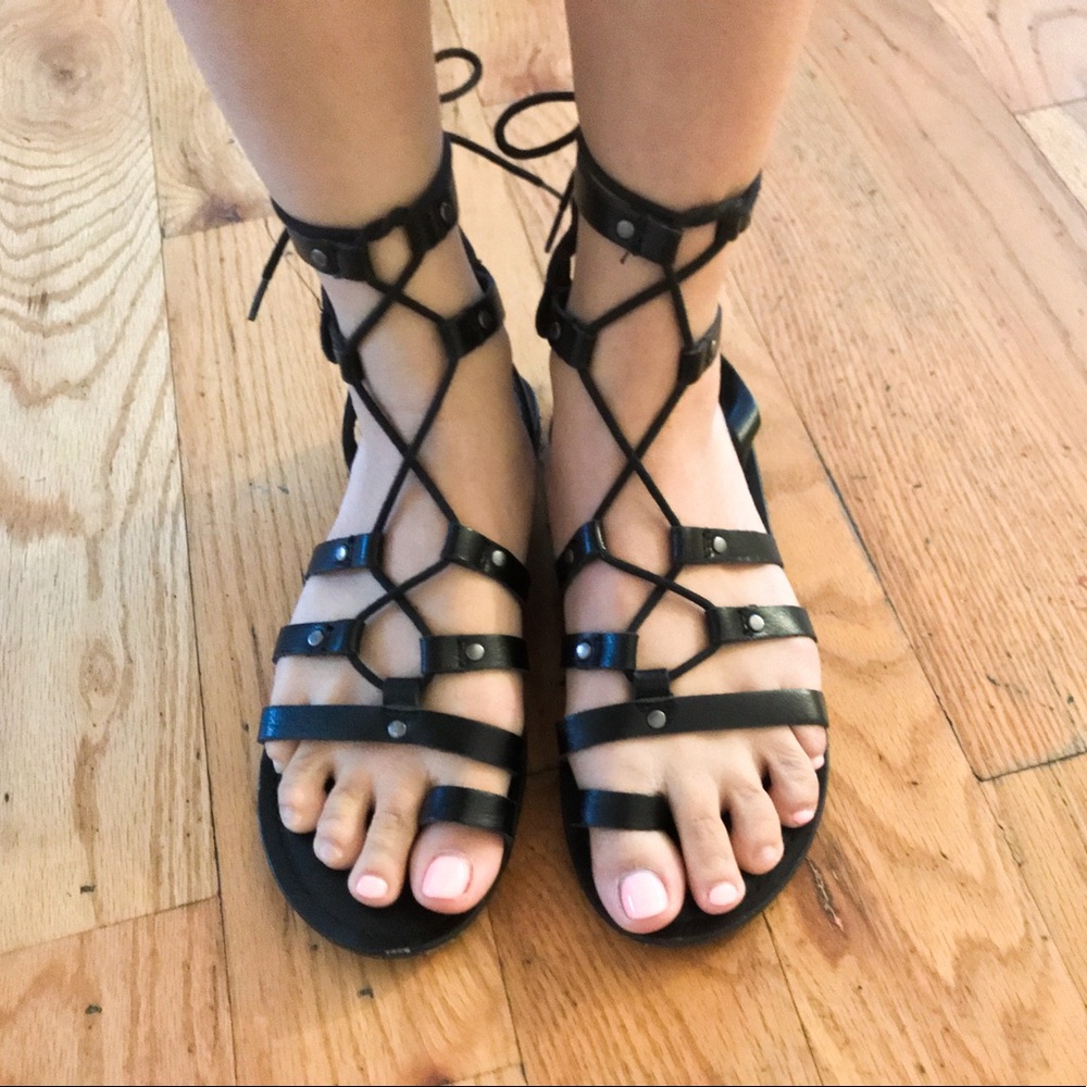 American Eagle Black Strappy Sandals